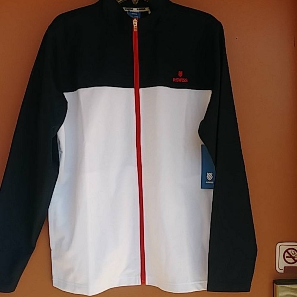 K-swiss DONE TRACK JACKET NAVY ZIP UP MEDIUM NWT
